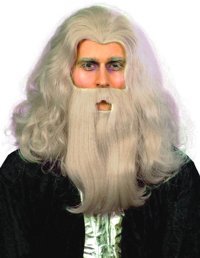 Merlin Set - Long Grey Wig and Beard
