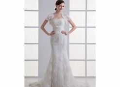 MERMAID Lace Beading Cathedral Train Satin