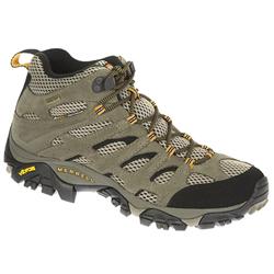 Merrell Male Moab Mid Leather/Textile Upper Textile Lining Boots in Brown
