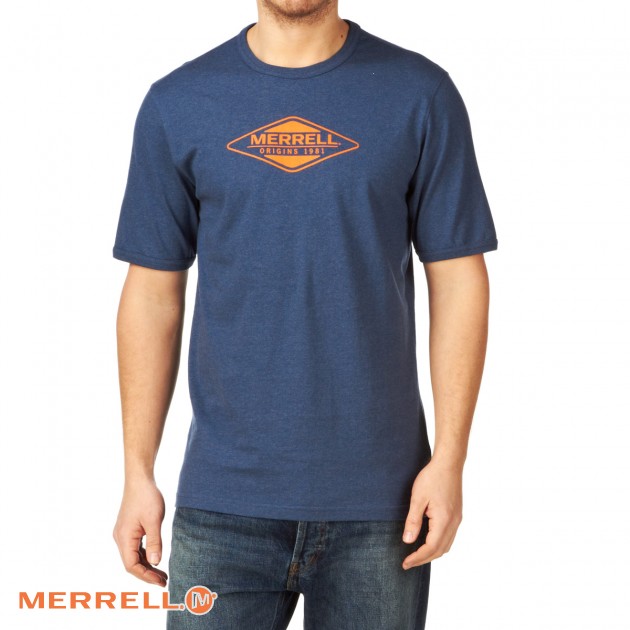 Mens Merrell Ringer T-Shirt - Deep Sea Heather