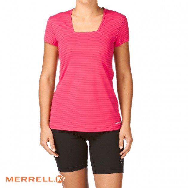 Womens Merrell Thelon T-Shirt - Garnet