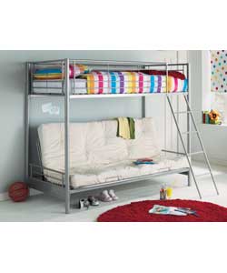 Metal Bunk Bed with Natural Futon and Trizone