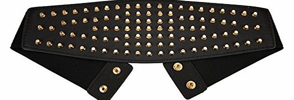 MH New Ladies Wide Fashion Belt Womens Black Cinch Waist Belts Elastic Stretch (Style 5)