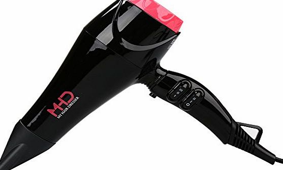 MHD 2000W Ionic Hair Dryer 2 Speed 3 Heat Cool Button Powerful Blow Dryer Light Weight 1.8M Cable AC Hairdryer