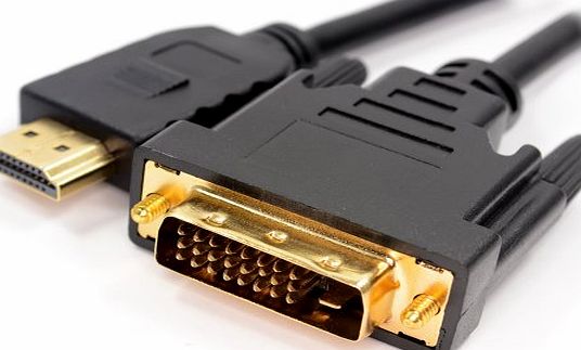 MHP 2m DVI-D to HDMI Cable Gold For PS3, PC, DVD amp; Blu-ray Players, Set Top and SKY Boxes- HD LCD TV TFT Monitors