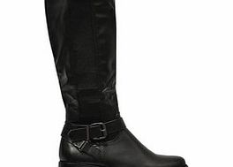 Mia Cara Black elasticated insert buckle boots