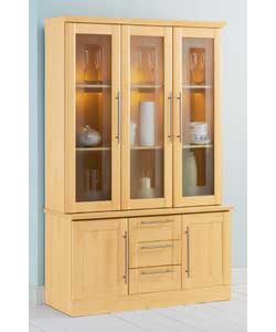 Miami Beech Effect and Frosted Glass 3 Door Display