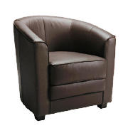 Leather Tub Chair, Chocolate