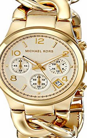 Michael Kors Ladies Watch with Gold Colour Bracelet Strap and White Face