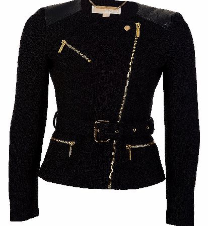 Michael Kors Midnight Belted Zip Detail Jacket