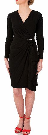 Michael Kors Stretch-Jersey Wrap Dress Black