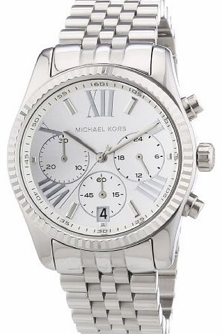 Michael Kors Womens Quartz Watch Lexington Chronograph MK5555 with Metal Strap