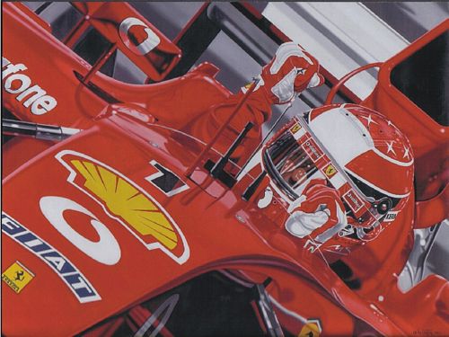 Michael Schumacher Colin Carter - Gimmi Five - Michael Schumacher French GP 2002 Ltd Ed 100 Giclee Canvas stretched on