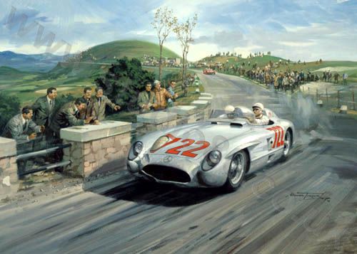 Michael Turner 1955 Mille Miglia - Signed Stirling Moss Print