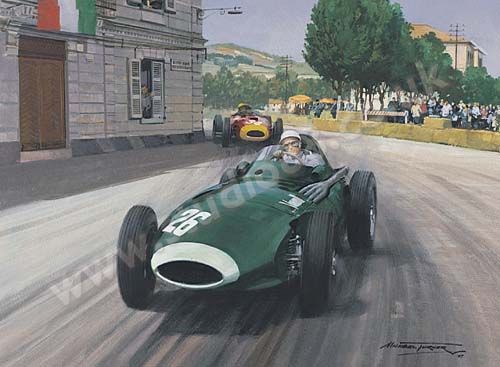 Michael Turner 1957 Grand Prix of Pescara - Stirling Moss Print