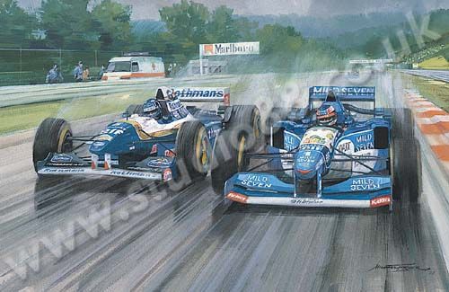 The Rivals - Damon Hill and Michael Schumacher Print
