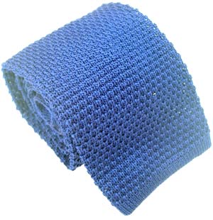 Sky Blue Silk Knitted Tie by Michelsons