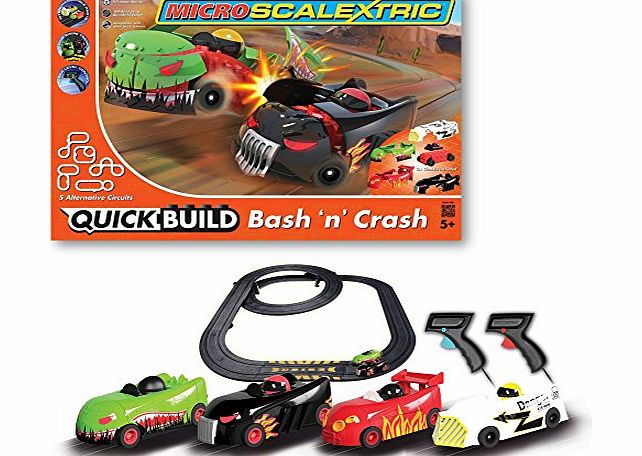 Micro Scalextric 1:64 Scale Quick Build Bash n Crash Race Set