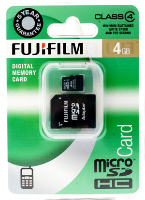 Secure Digital High Capacity (Micro SDHC) Memory Card - 4GB - Fujifilm