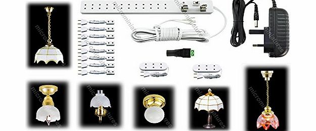 MicroMiniatures Dolls House Lighting and Connectors Starter Kit with Lights 