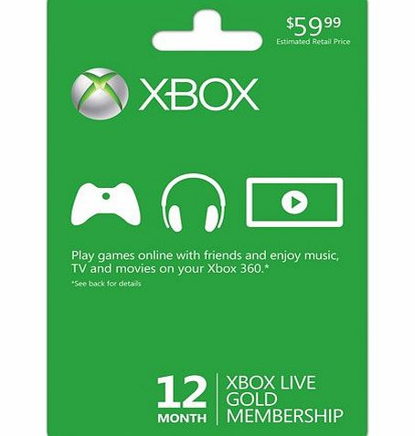 Microsoft Live 12 Month Gold Card (Xbox 360)