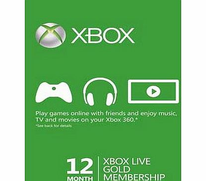 Microsoft Xbox Live 12 Months Gold Subscription Home
