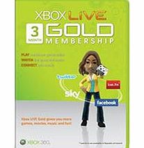 Microsoft Xbox Live 3 Month Gold Membership Card on Xbox 360