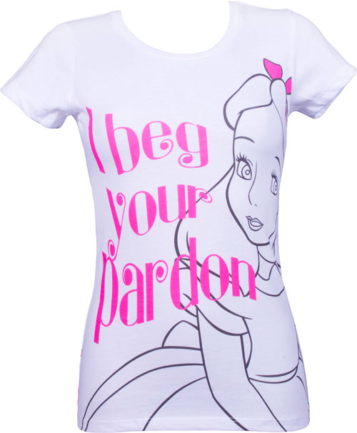 I Beg Your Pardon Ladies Alice In Wonderland T-Shirt from Mighty Fine