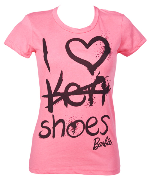 I Heart Shoes Ladies Barbie T-Shirt from Mighty