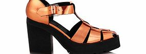 Miista Dani bronze leather chunky sandals