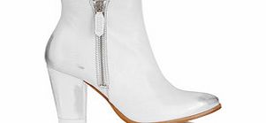 Miista Val metallic white leather ankle boots
