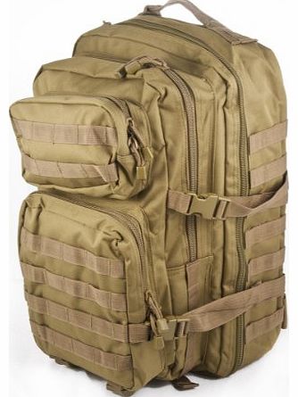 Mil-Tec Military Backpack Assault Pack 36L MOLLE Hiking Coyote Tan