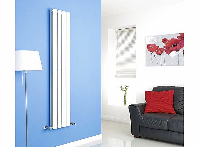 Milano Alpha - White Vertical Double Designer Radiator 1600mm x 280mm - Slim Vertical Panel Rad - Tall Luxury Central Heating Radiators - Fixing Brackets included - 15 YEAR GUARANTEE!