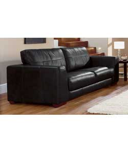 Large Leather Sofa - Black