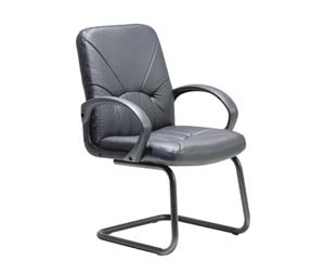 Milano leather faced visitors chair