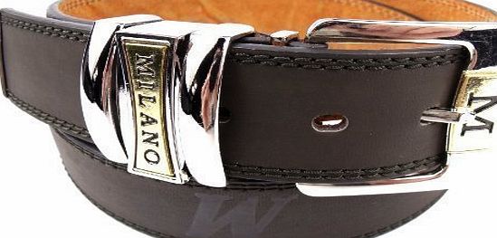 Milano Mens Brown Leather Belt Designed By Milano 2757 - 32`` - 36``