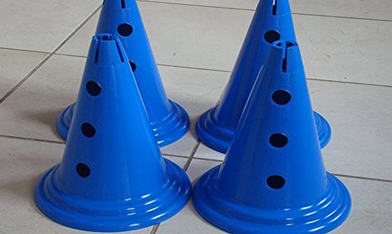 MillProducts Large Sports/Games Training Marker Cones Set Of 4 34Cm/13Inch 7 Colours Color: Red - 2 Sets = 8 Cones