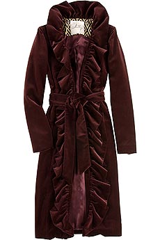 Milly Ruffle velvet coat