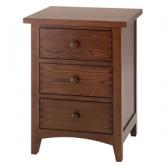 milton Walnut 3-Drawer Nightstand