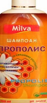 Milva Natural Honey-Bee Propolis Shampoo - Strengthens Hair, Promotes Growth, Removes Dandruff - Soothes Scalp, Stops Itching - 200ml