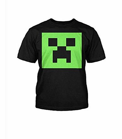 Minecraft  GLOW IN THE DARK BLACK T-SHIRT FOR BOYS 12-13 Years * by Mojang Fashion UK/Designed by Jinx * 100 Cotton * Brand New with Tags (12-13)