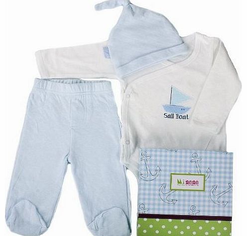 Minene UK LTD Minene Unisex Baby Top and Trousers Gift Set Blue 0 - 3 Months
