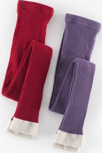 Mini Boden, 1669[^]35008358 2 Pack Sparkly Footless Tights Ruby/Lavender