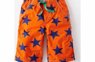 Mini Boden Board Shorts, Goldfish/Indigo Star,Tennis Green
