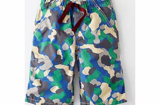 Mini Boden Board Shorts, Sail Blue Camouflage,Nut/Pool