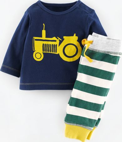 Mini Boden, 1669[^]34961045 Boys Logo Play Set Navy/Yellow Tractor Mini
