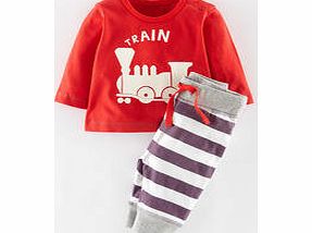 Mini Boden Boys Logo Play Set, Rockabilly Red/Ecru Train
