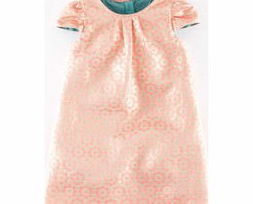 Brocade Party Dress, Coral Daisy Dot,Dusk Pink
