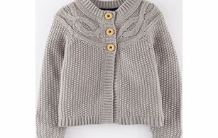 Mini Boden Cable Cardigan, Grey 34334219