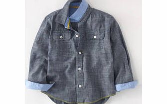 Mini Boden Casual Shirt, Light blue,Lawn/Indigo